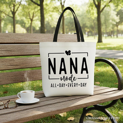 Nana Mode Canvas Tote Bag, All Day Every Day Gift Shopper for Grandma