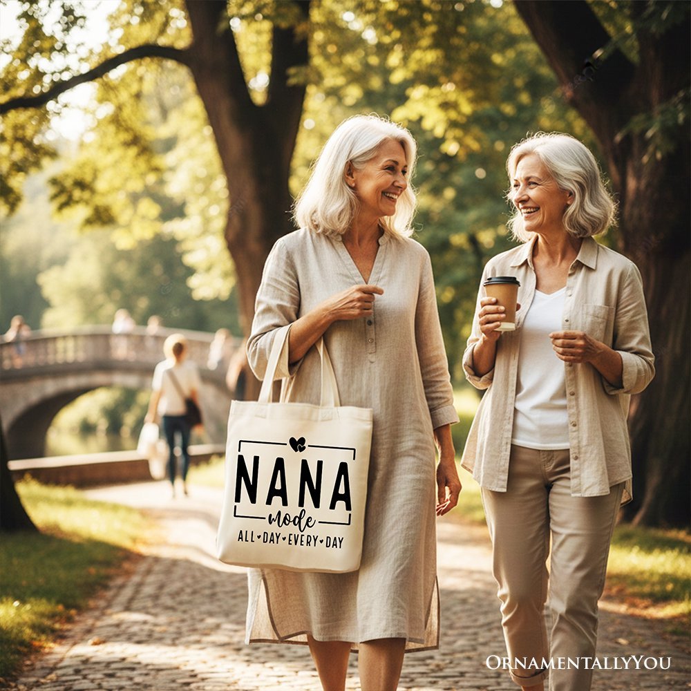 Nana Mode Canvas Tote Bag, All Day Every Day Gift Shopper for Grandma