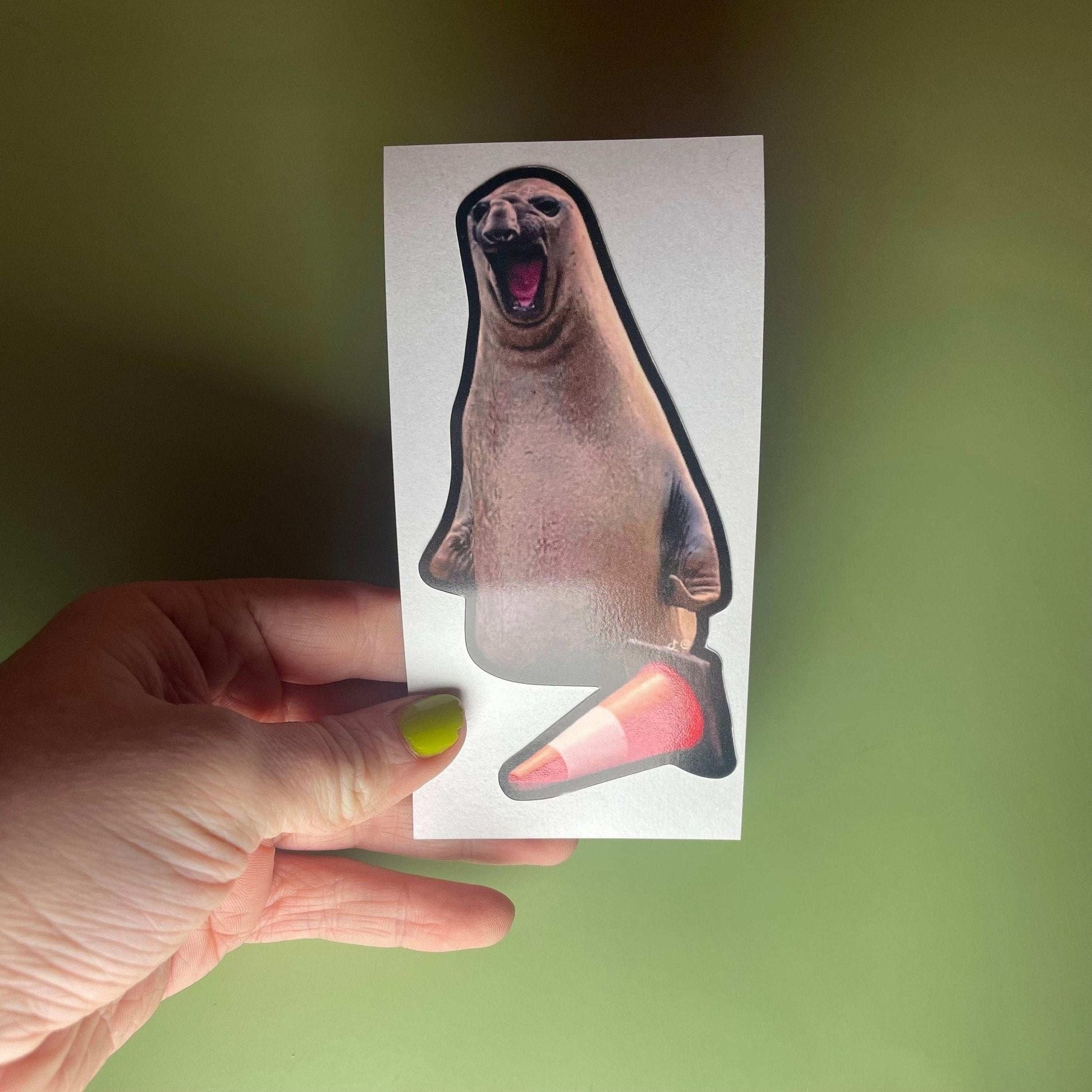 Neil the Seal Die Cut Sticker or Magnet 6" x 2”