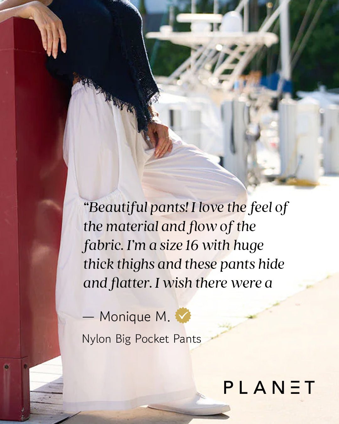 Nylon Big Pocket Pants - White