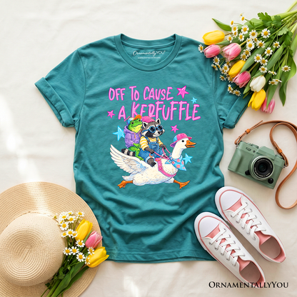 Off To Cause A Kerfuffle Kids T-Shirt, Funny Animal Youth Tee