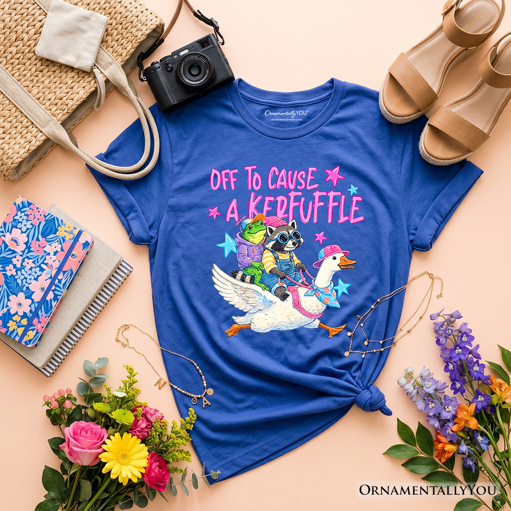 Off To Cause A Kerfuffle Kids T-Shirt, Funny Animal Youth Tee