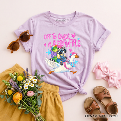 Off To Cause A Kerfuffle Kids T-Shirt, Funny Animal Youth Tee
