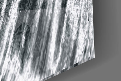 Silver Brushed Leaf Glass Wall Art
