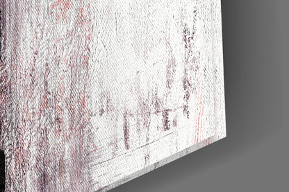 Crimson Stripe Gray Texture Glass Wall Art