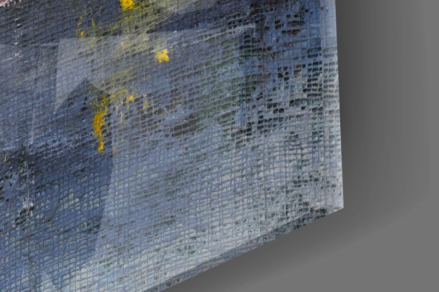 Golden Field Blue Horizon Glass Wall Art