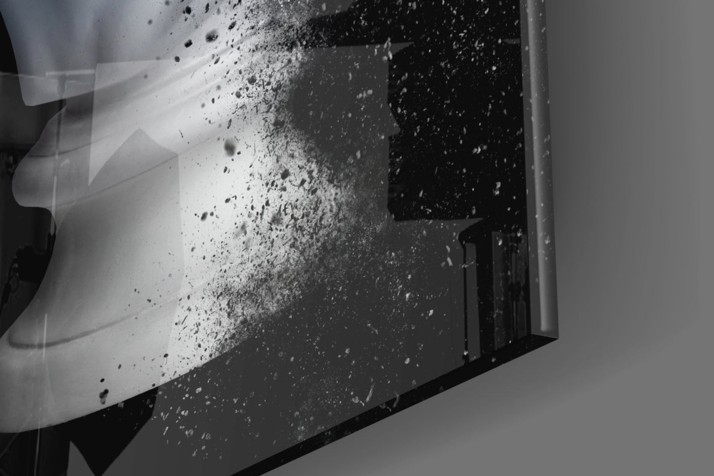 Blue Dispersion Apollo Head Glass Wall Art