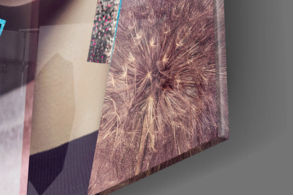 Pink Collage Glitter Eye Face Glass Wall Art
