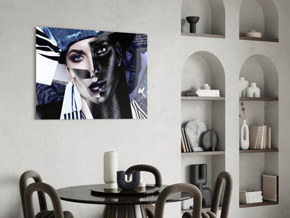 Denim Collage Split Face Glass Wall Art