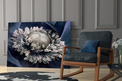 Gray Flower Glass Wall Art