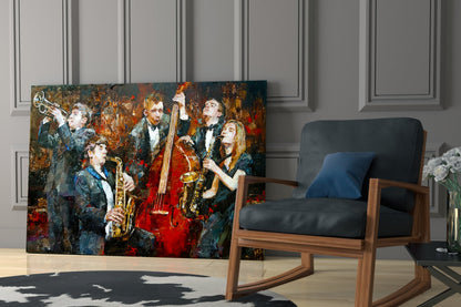 Music Group Glass Wall Art