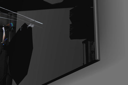 Shattered Face Black Glass Wall Art
