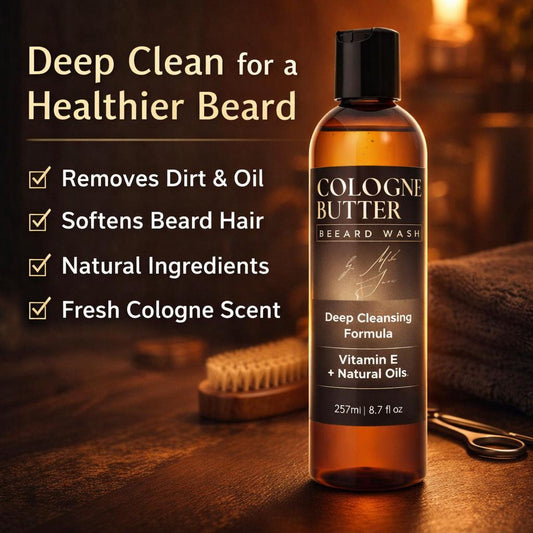 Cologne Butter Unscented Beard Wash for Men | Gentle Beard Cleanser for Daily Grooming & Hydration & Moisturizing - Shaketea