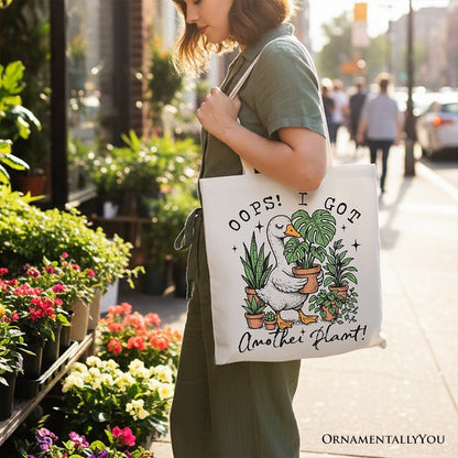 Oops I Got Another Plant Goose Canvas Tote Bag, Sarcastic Gardening Humor Gift