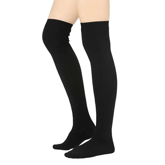 Over the Knee Fleece Socks - Black