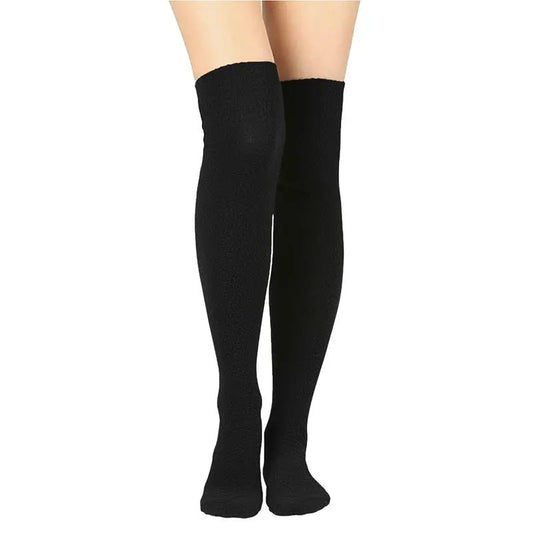 Over the Knee Fleece Socks - Black