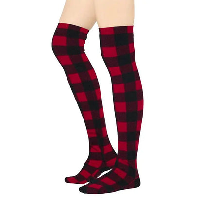 Over the Knee Fleece Socks - Lumberjack