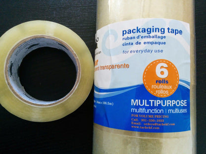 Tache 40 Rolls Clear Acrylic Sealing Packing Tape 1.89 Inches x 110 Yard x 1.89 Mil (SPTAPE-189110) Upgraded