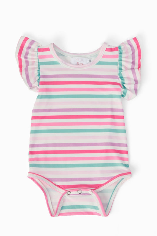 Pastel Stripes S/S Flutter Bodysuit