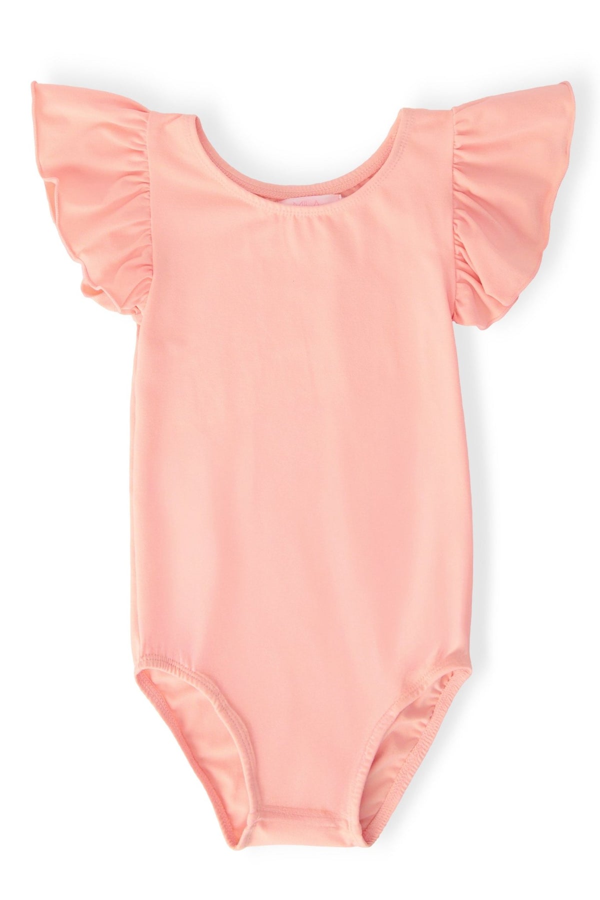 Peach S/S Flutter Sleeve Leotard