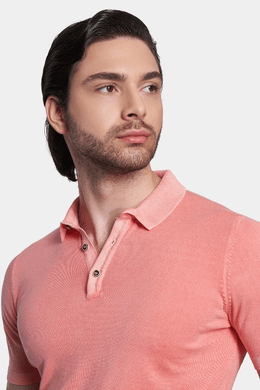 The Mercerized Cotton Polo (Salmon Orange)