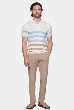 The Quarter Zip Mercerized Cotton Polo (Sunrise)