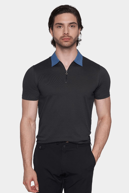 Mercerized Cotton Polo (Charcoal) - Shaketea