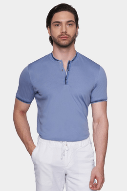 Mercerized cotton polo (Powder Blue) - Shaketea