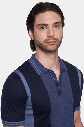 The Mercerized Cotton Polo (Marine Blue)
