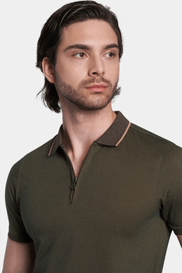 The Mercerized Cotton Polo (Olive) - Shaketea