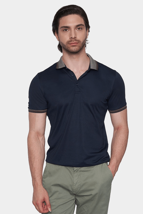 The Mercerized Cotton Polo (Navy Olive) - Shaketea