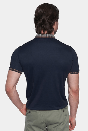 The Mercerized Cotton Polo (Navy Olive) - Shaketea