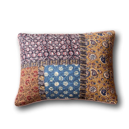 Tache Sunset Blooms Floral Quilted Patchwork Multi color Cotton Pillow Sham (JHW-825-Sham)
