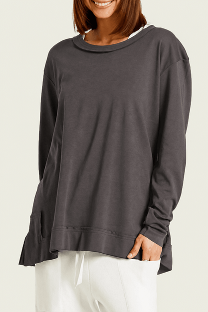 Pima Cotton Detail Tee - Lava