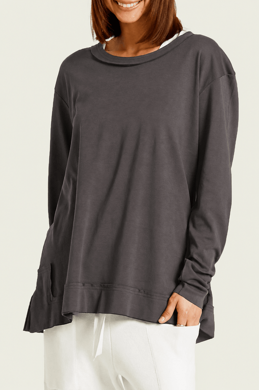 Pima Cotton Detail Tee - Lava