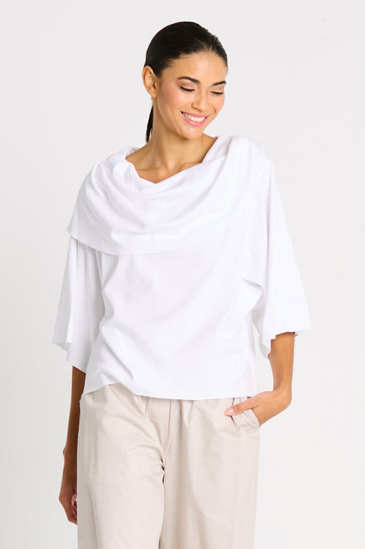 Pima Cotton Jackie O Top - White