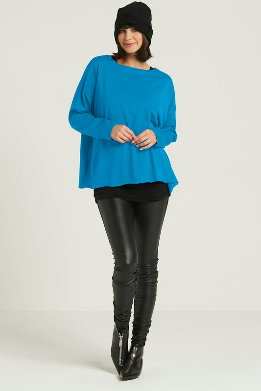 Pima Cotton Luxury Boxy T-Shirt - Lake