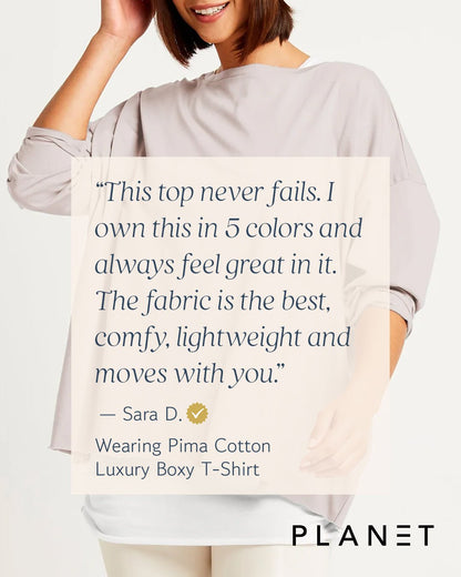 Pima Cotton Luxury Boxy T-Shirt - White