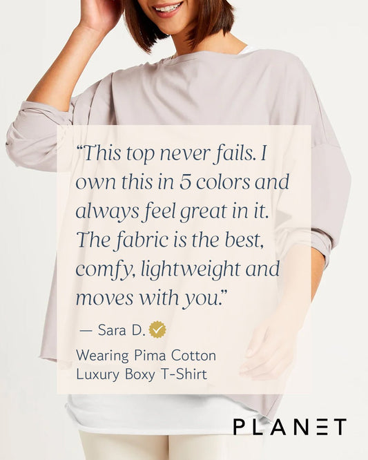 Pima Cotton Luxury Boxy T-Shirt - White