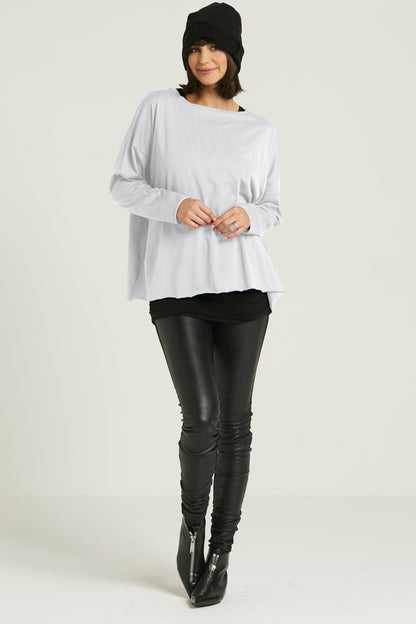 Pima Cotton Luxury Boxy T-Shirt - White
