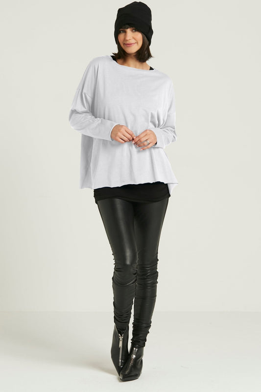 Pima Cotton Luxury Boxy T-Shirt - White