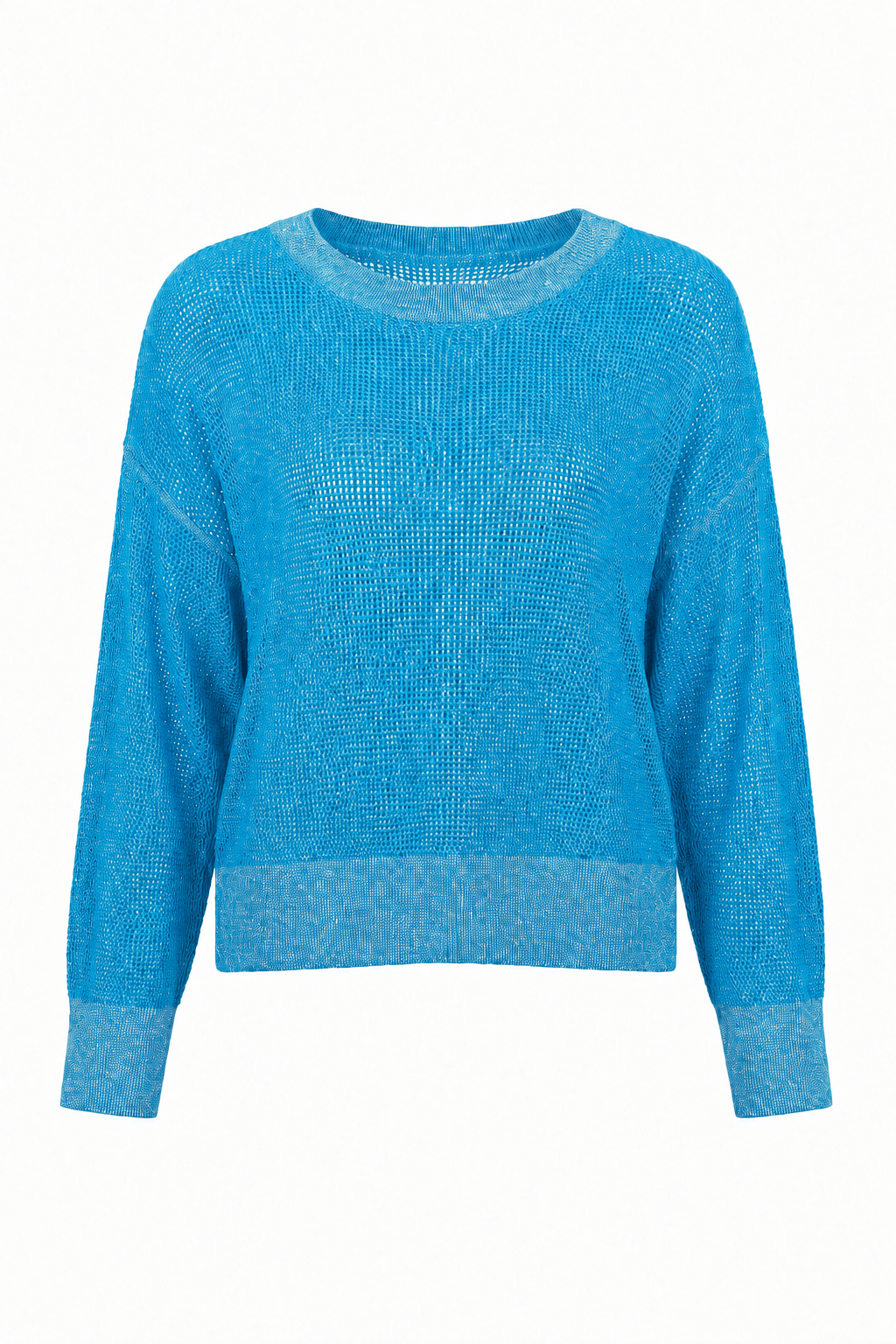 Pima Cotton Metallic Mini Seed Stitch - Capri/Silver