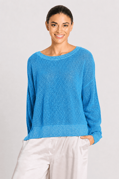 Pima Cotton Metallic Mini Seed Stitch - Peacock/Silver