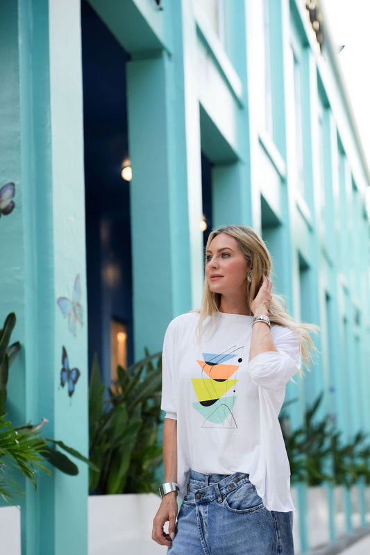 Pima Cotton "Mid Century" Luxury Boxy Tee - As Shown