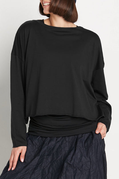 Pima Cotton Mini Luxury Boxy T-Shirt - Black