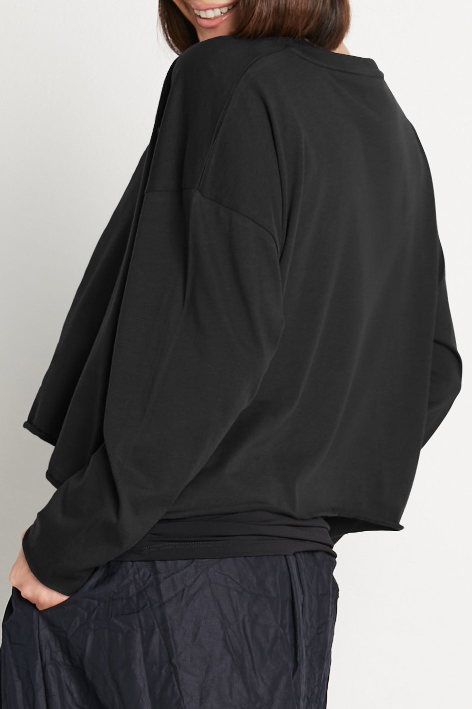 Pima Cotton Mini Luxury Boxy T-Shirt - Black