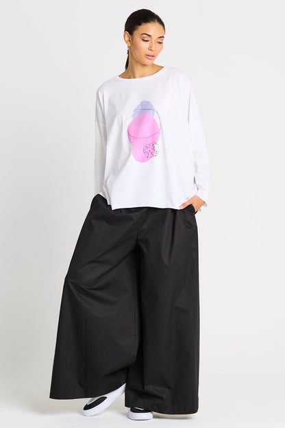 Pima Cotton "Saturn" Luxury Boxy Tee - White
