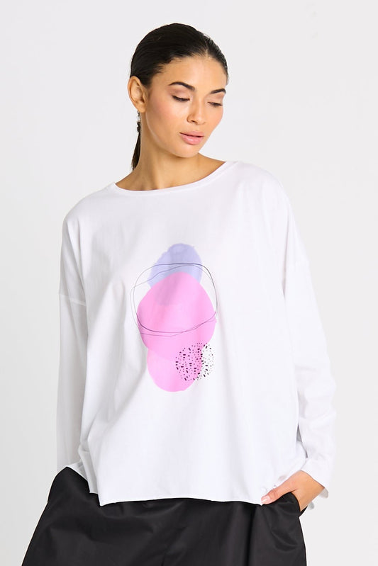 Pima Cotton "Saturn" Luxury Boxy Tee - White