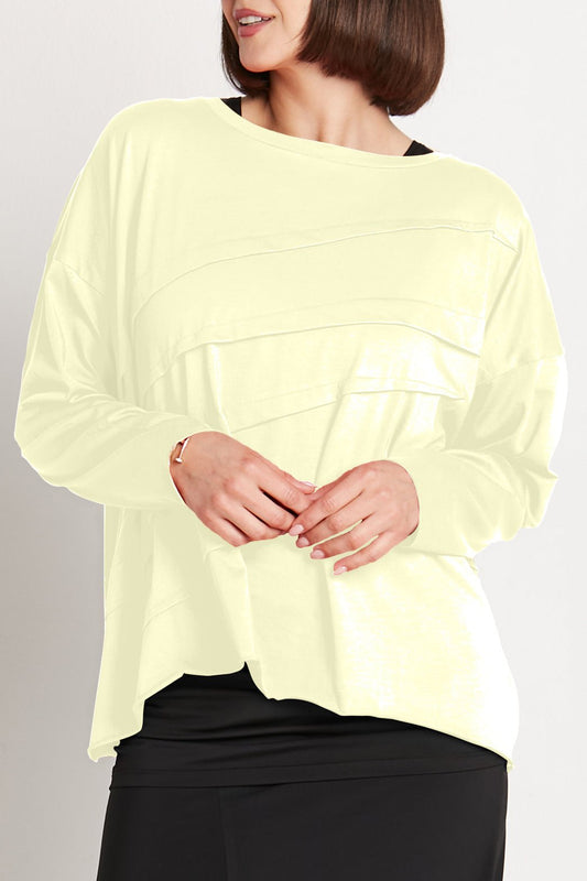 Pima Cotton Tucked Luxury Boxy Tee - Citron