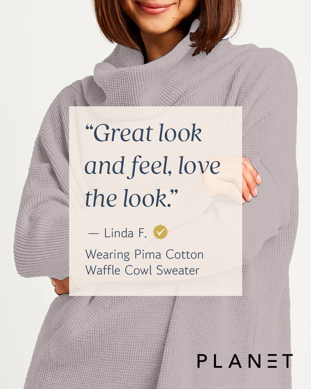 Pima Cotton Waffle Cowl Sweater - Black